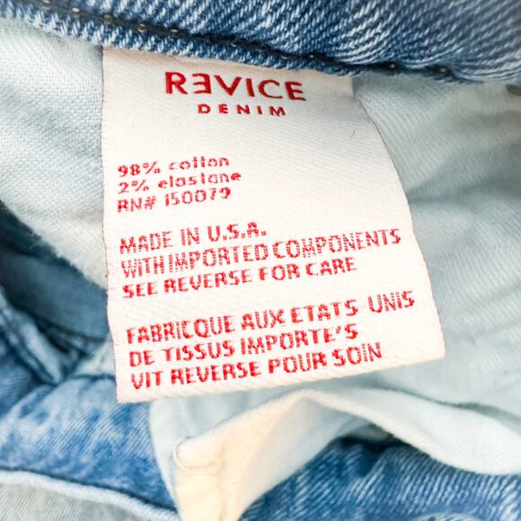Revice Straight Leg Light Wash Button Fly Denim Jeans Size 27 - Picture 6 of 8